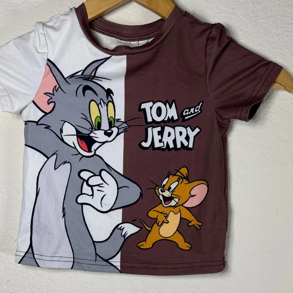 Nickelodeon‎ Tom and Jerry Colorblock Tee - Brown & White